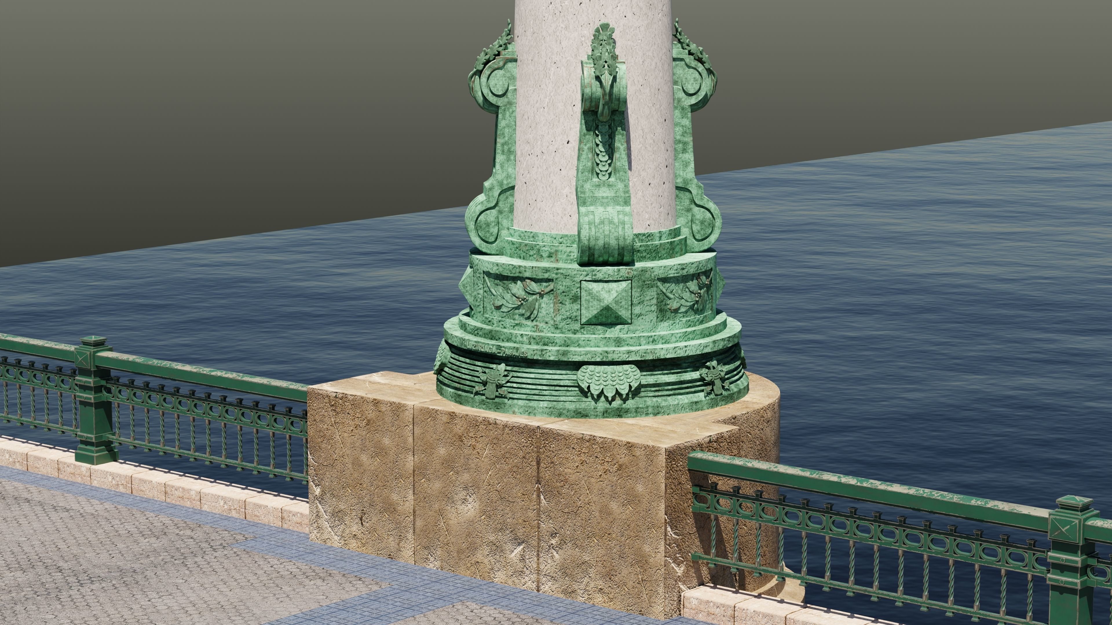 Detail of  the Kursaal bridge in Donostia 3D model_4