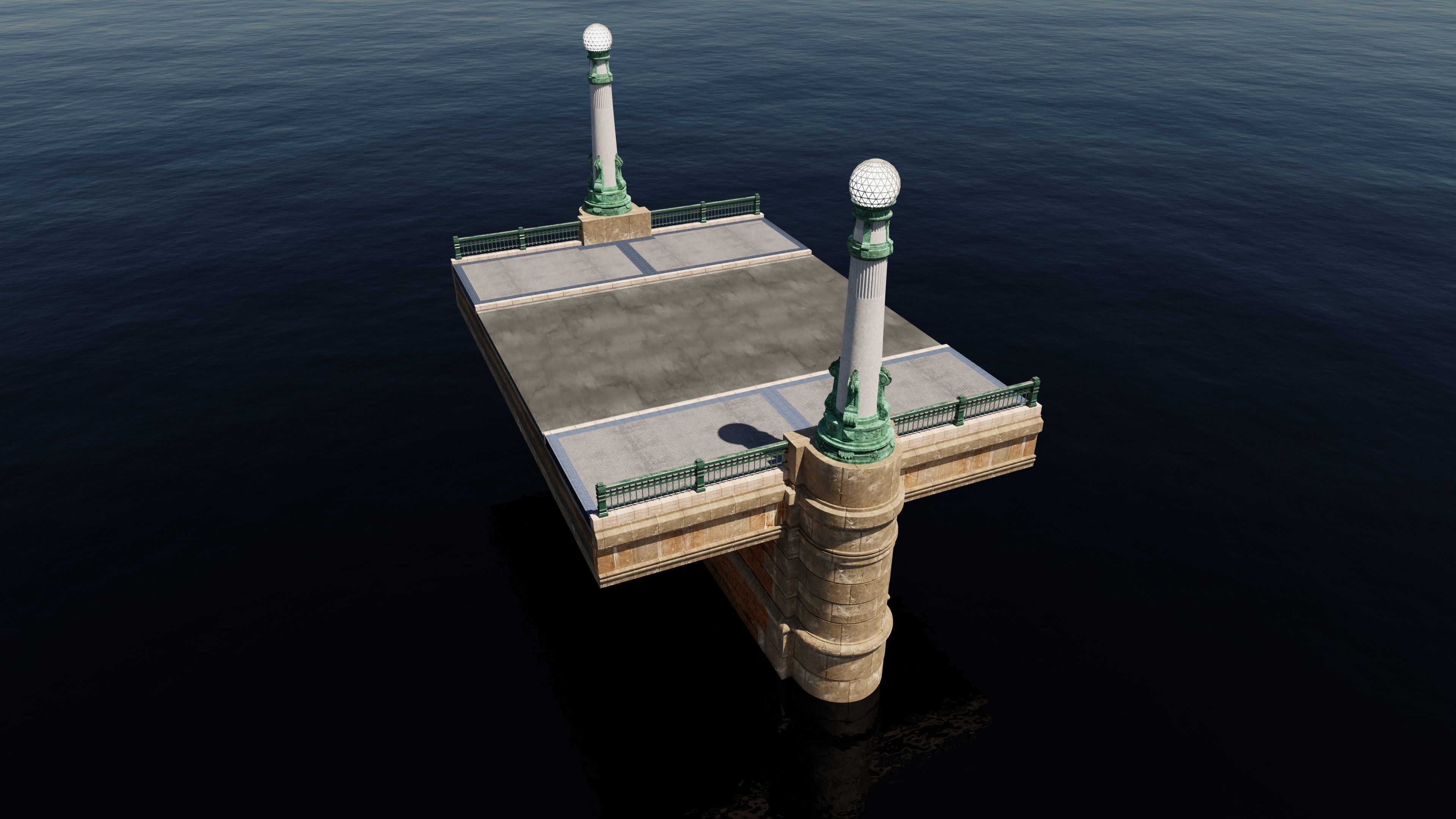 Detail of  the Kursaal bridge in Donostia 3D model_1