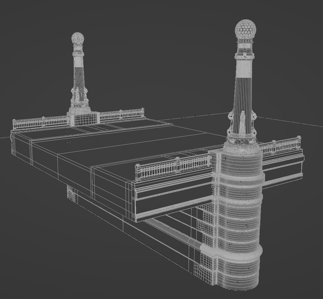 Detail of  the Kursaal bridge in Donostia 3D model_10