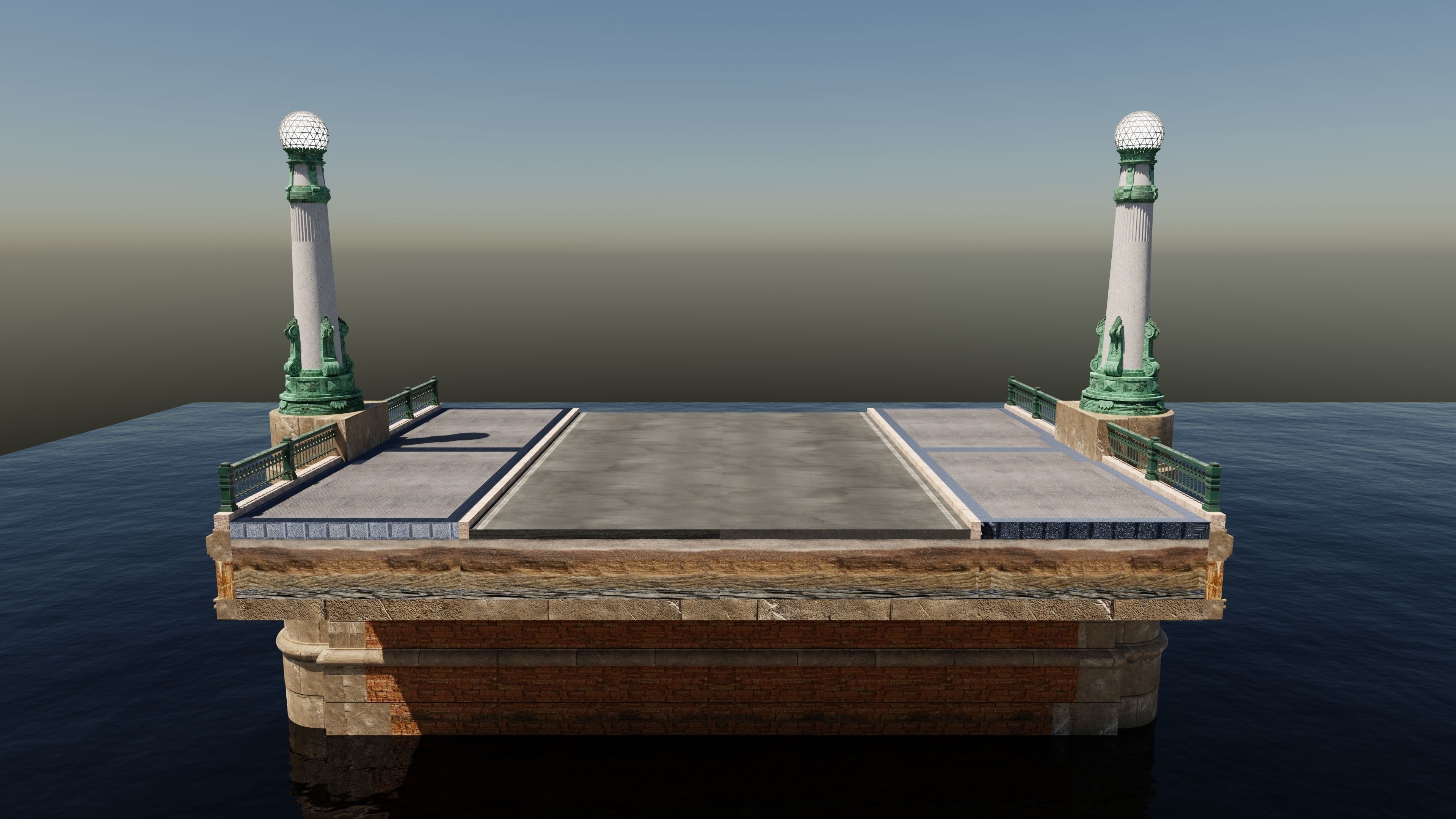 Detail of  the Kursaal bridge in Donostia 3D model_3