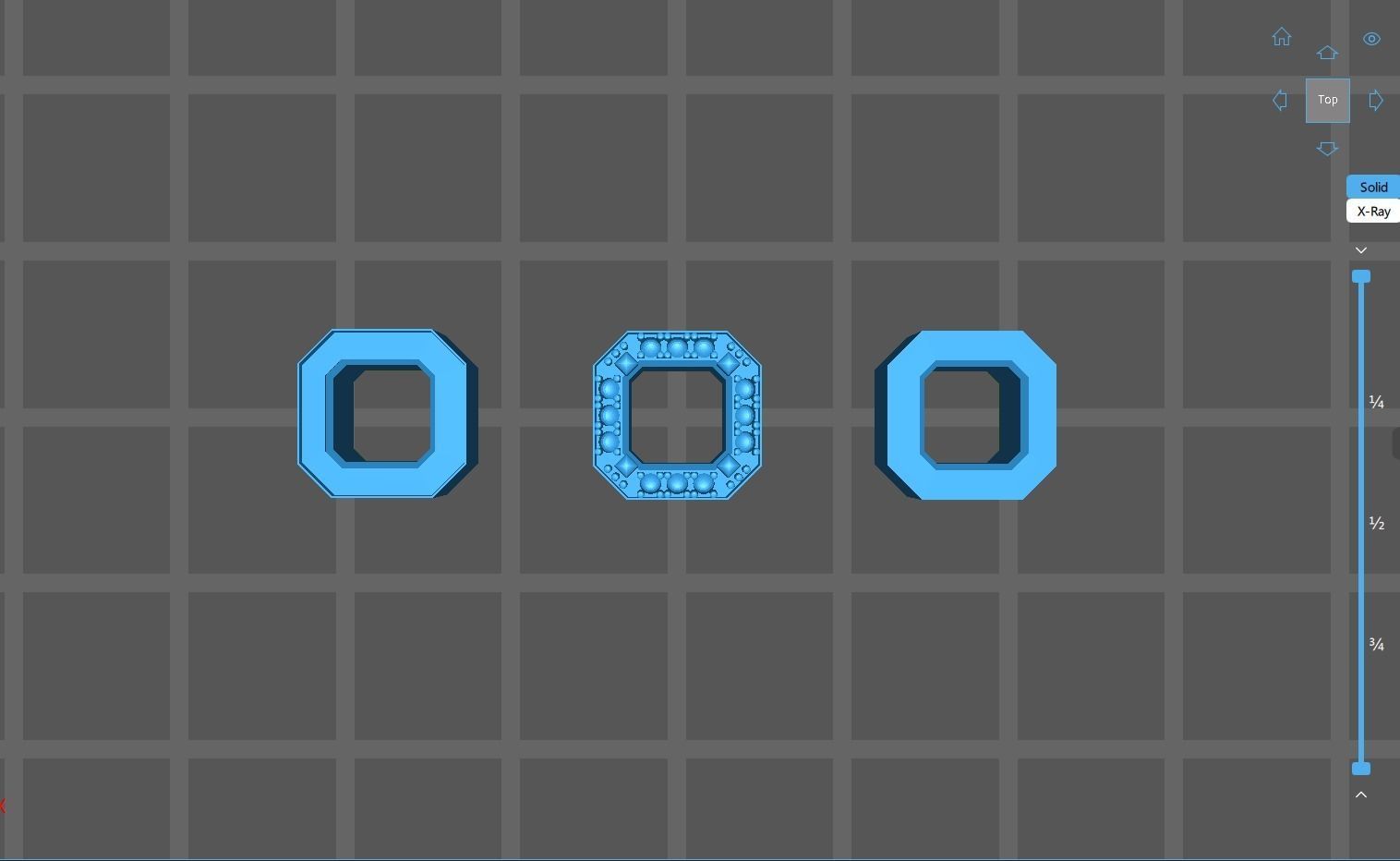 Collection Emerald Square Stone Settings Semi-finished 3D print model_6