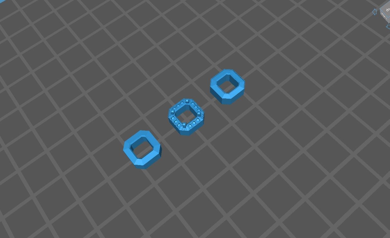 Collection Emerald Square Stone Settings Semi-finished 3D print model_5