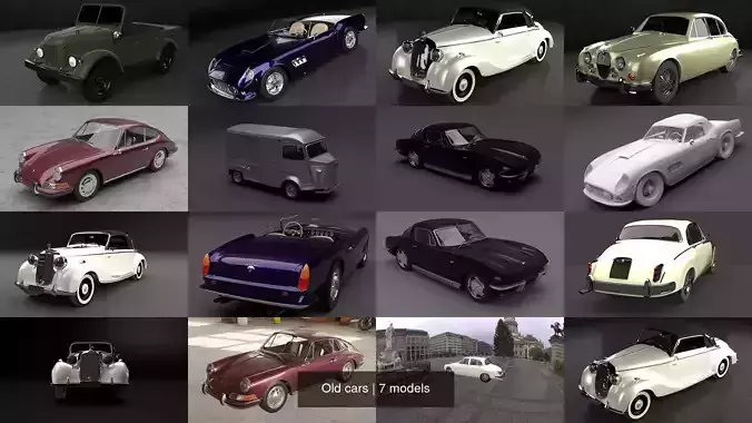 Old cars 3D Model Collection
