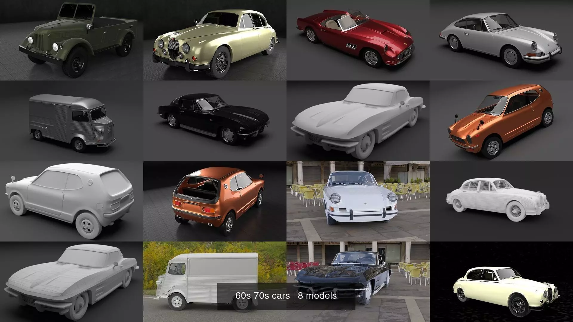 60s 70s cars 3D Model Collection_0