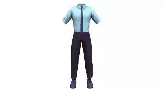 Men Office Outfit Shirt Tie Trousers Shoes