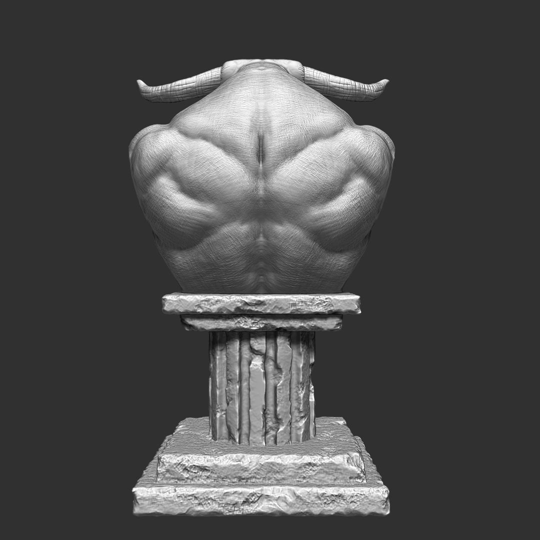 MINOTAUR BUST - MYTH 3D model_6