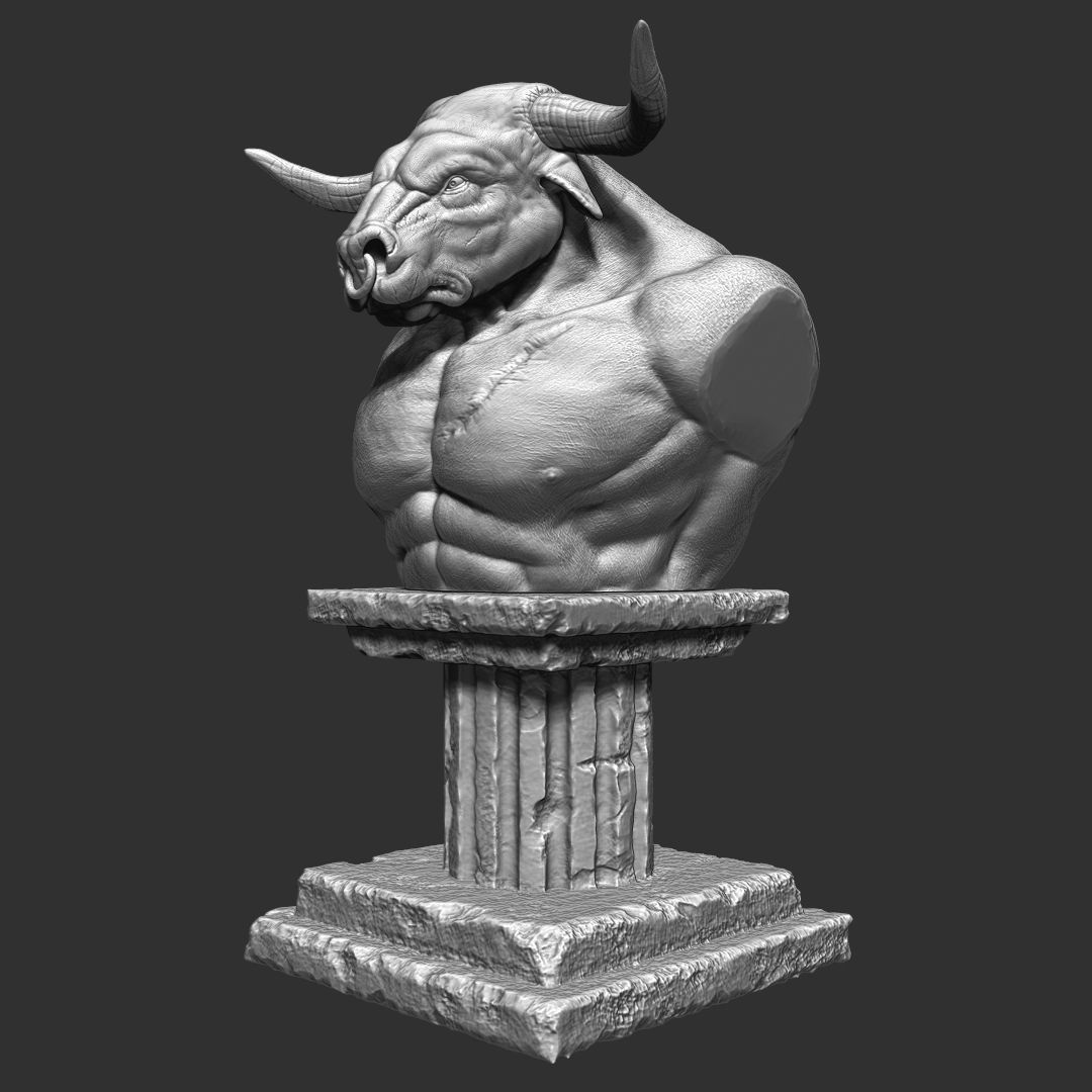 MINOTAUR BUST - MYTH 3D model_3