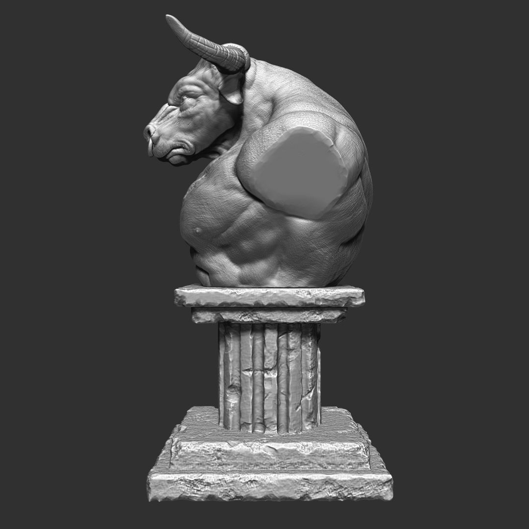MINOTAUR BUST - MYTH 3D model_4