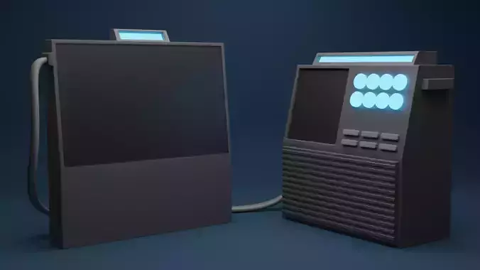 Industrial machine low poly