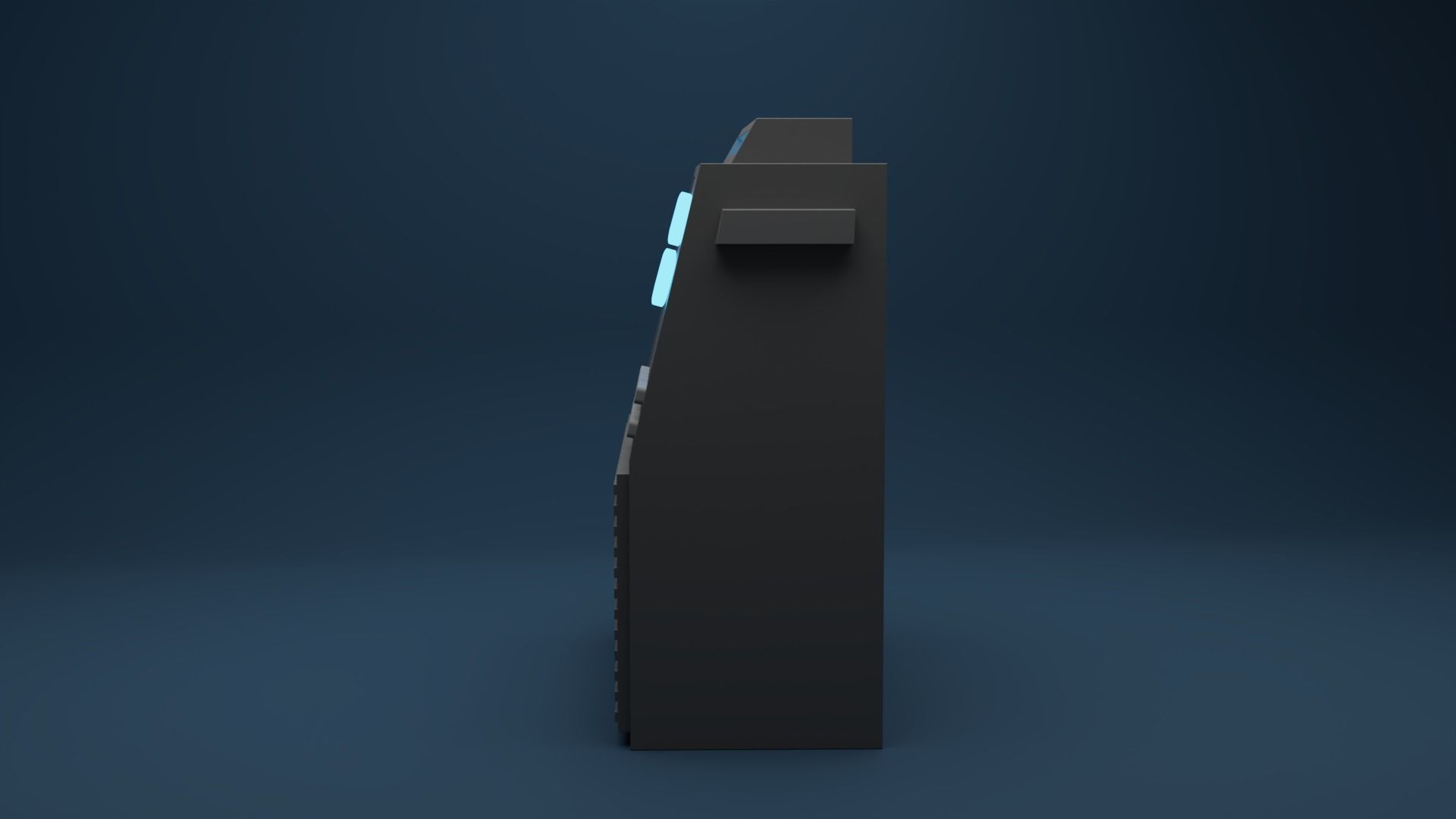 Industrial machine low poly 3D model_4