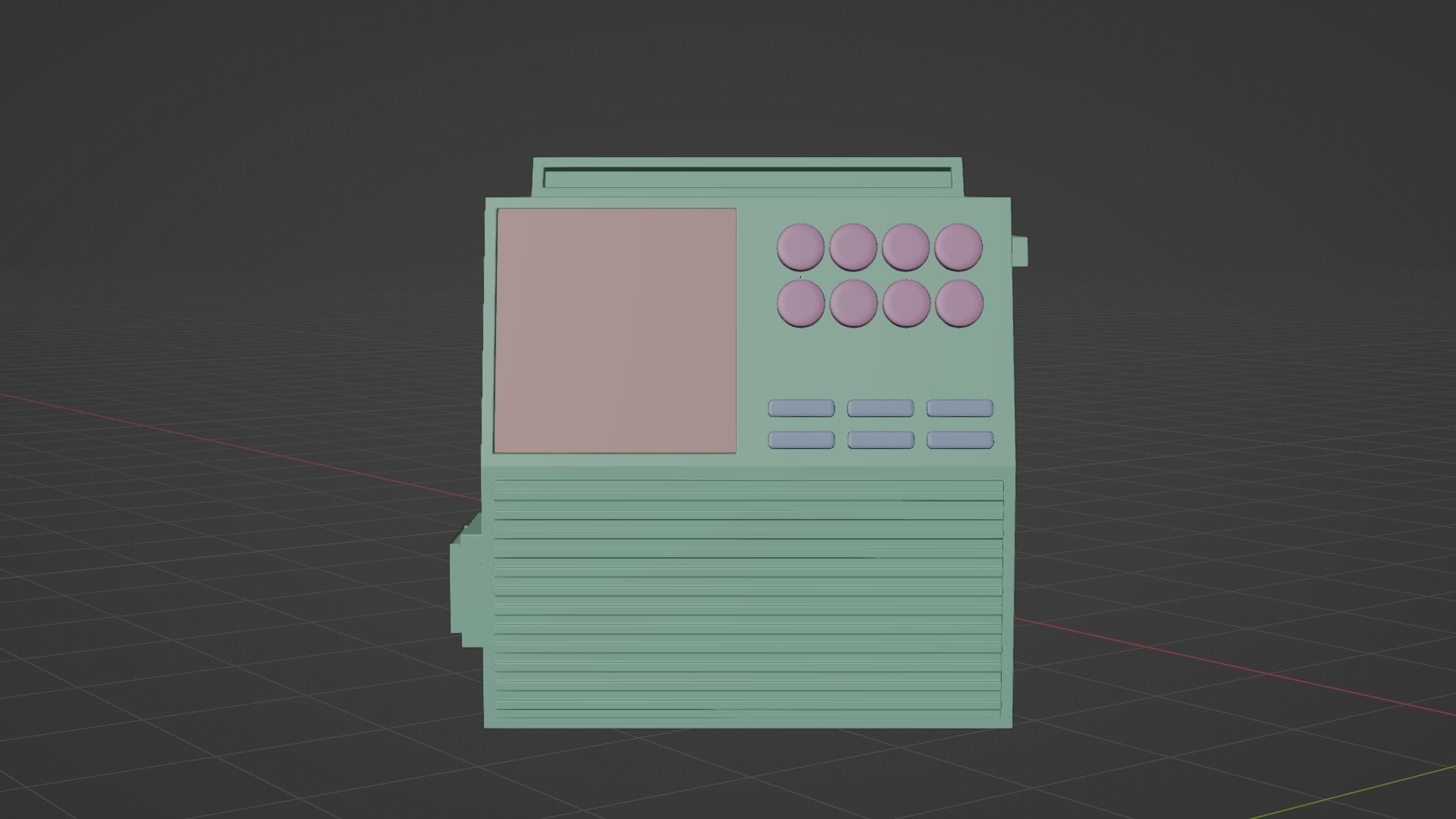 Industrial machine low poly 3D model_3