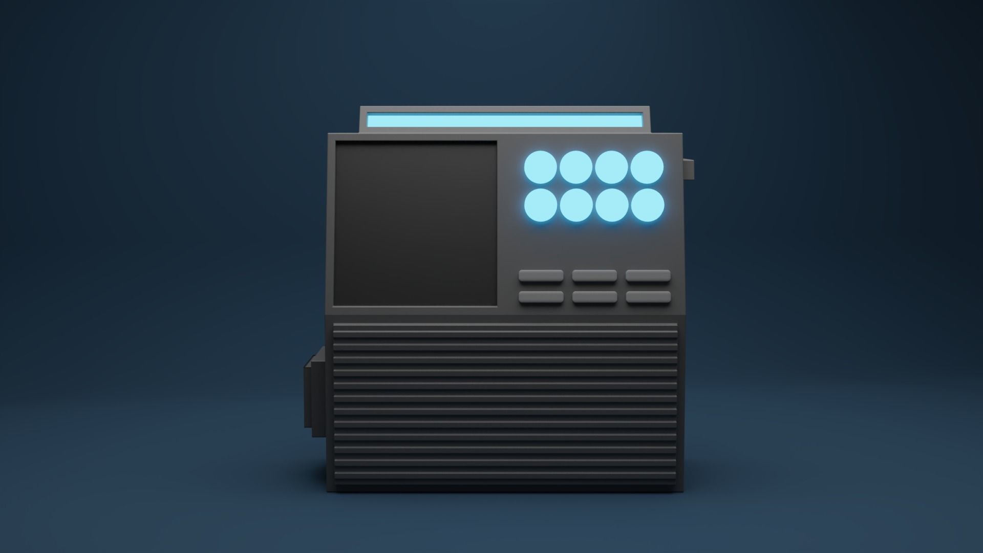 Industrial machine low poly 3D model_2