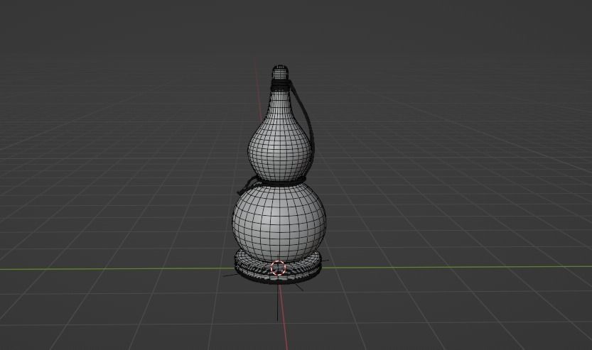Bottle of gourd Low-poly 3D model_3