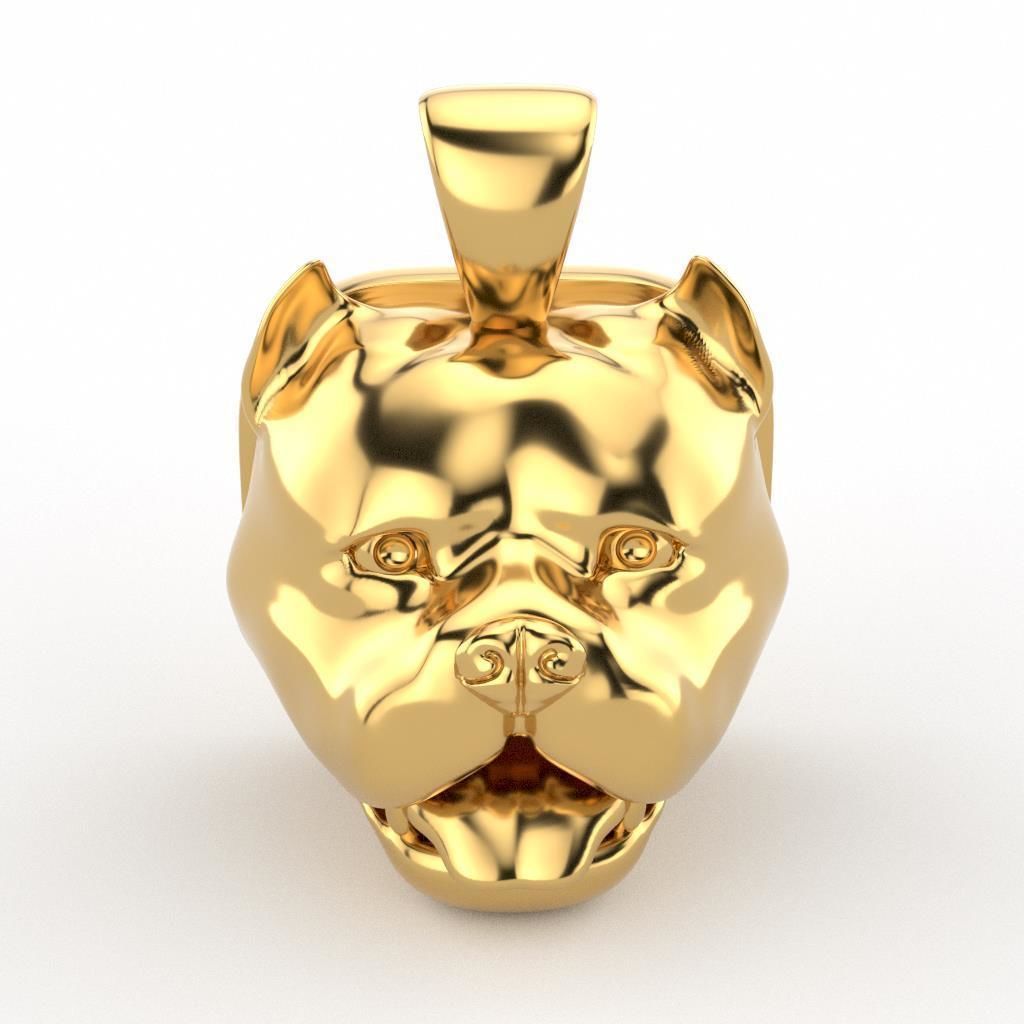 Pitbull Pendant 3D print model_1