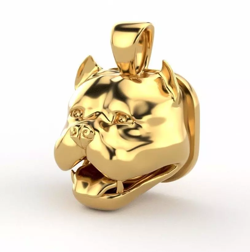 Pitbull Pendant 3D print model_0