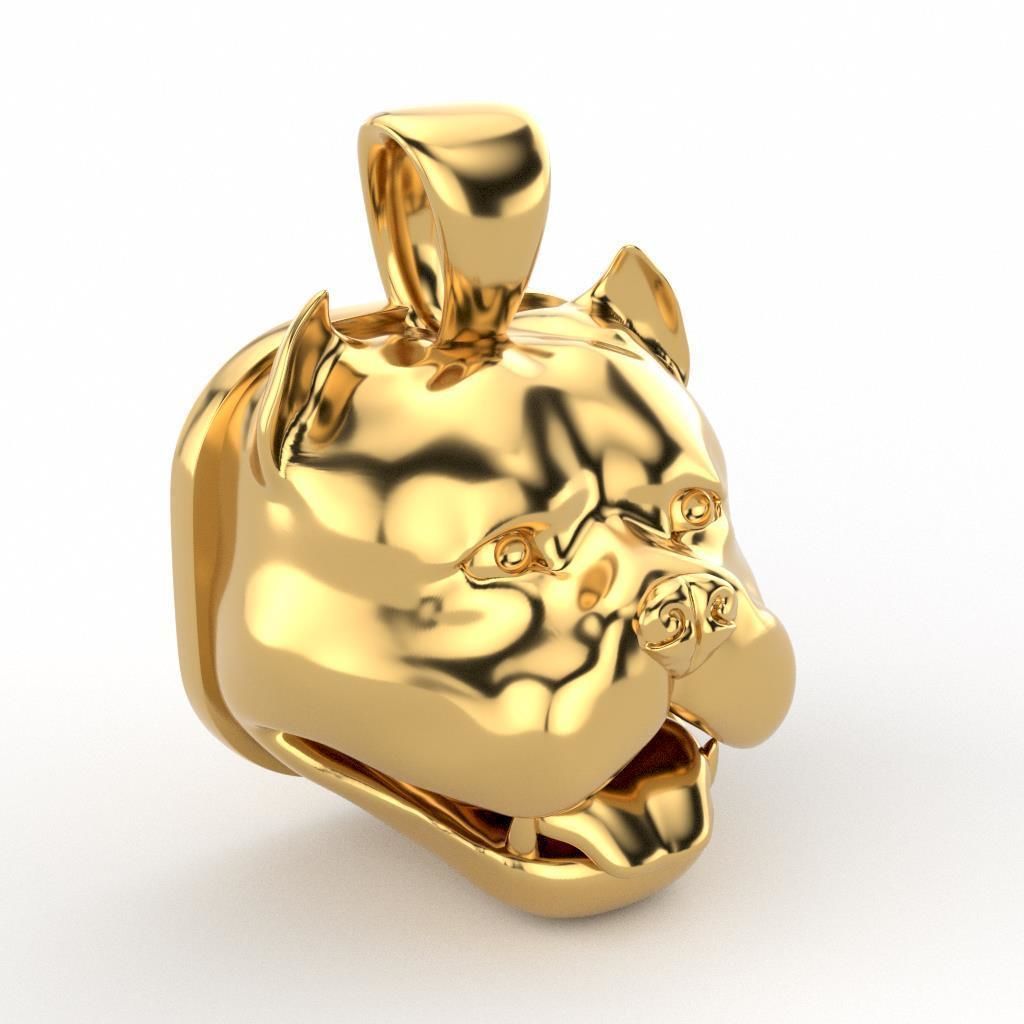 Pitbull Pendant 3D print model_2
