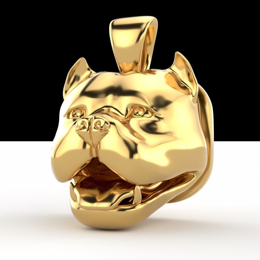 Pitbull Pendant 3D print model_3
