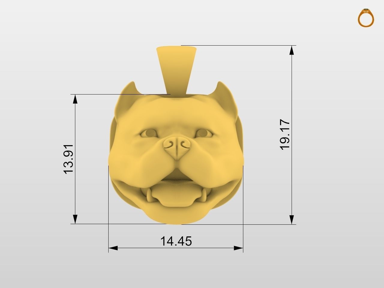 Pitbull Pendant 3D print model_5