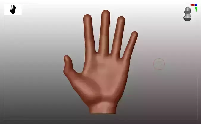Low and High poly hand Low-poly 3D model