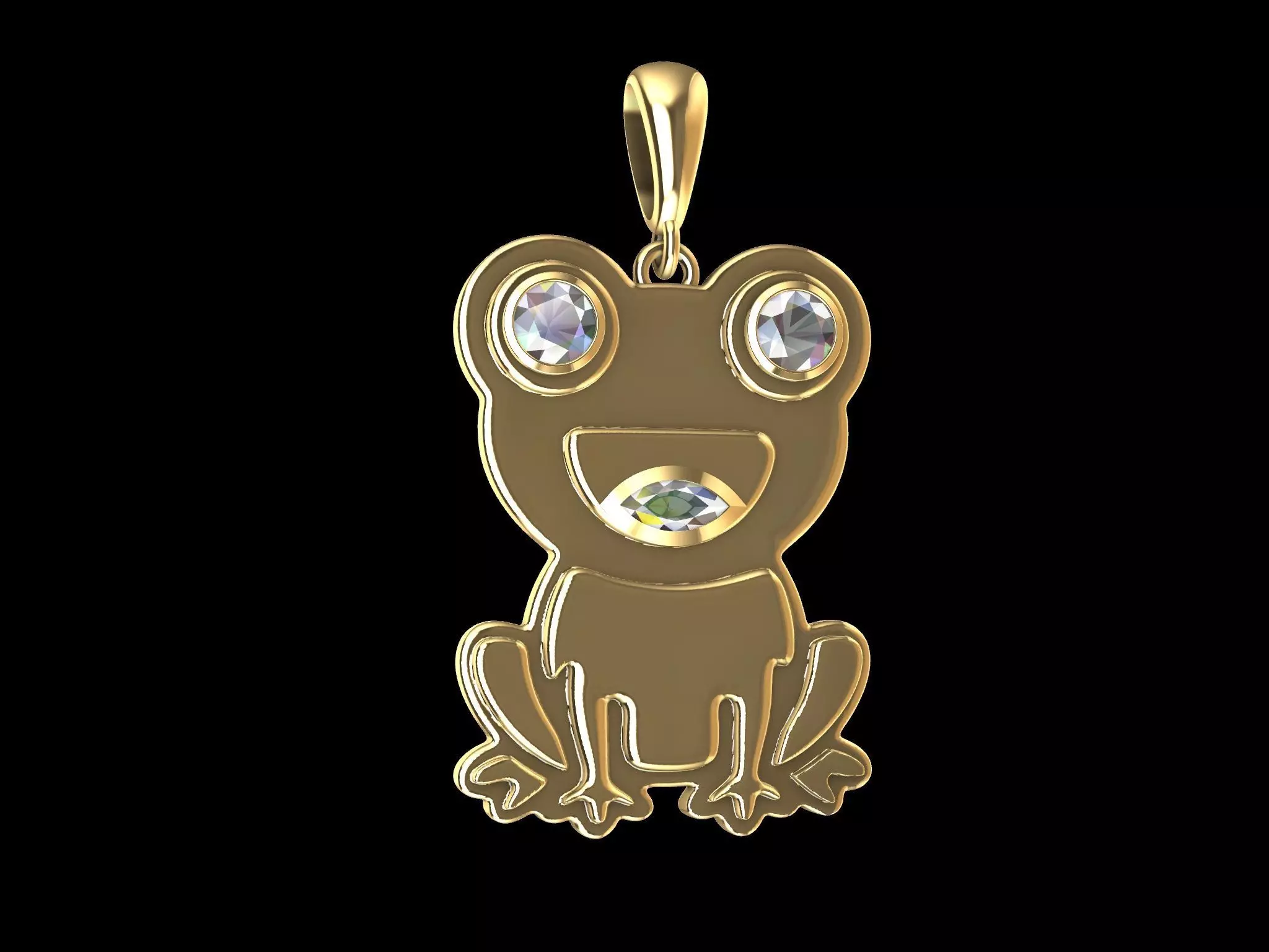 CUTE FROG PENDANT 3D print model_0