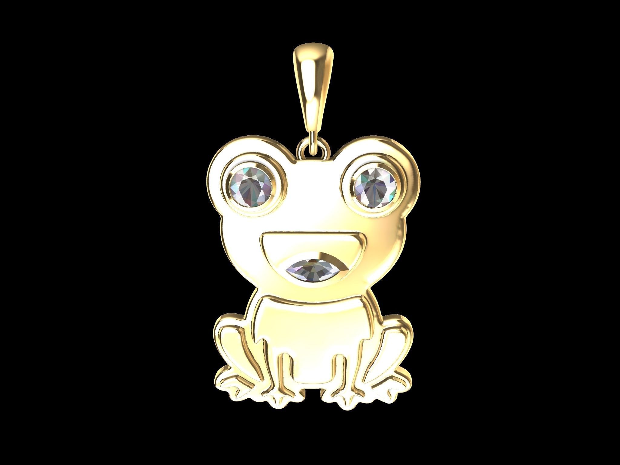CUTE FROG PENDANT 3D print model_1