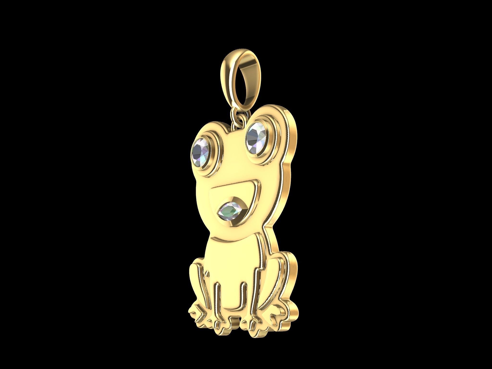 CUTE FROG PENDANT 3D print model_17