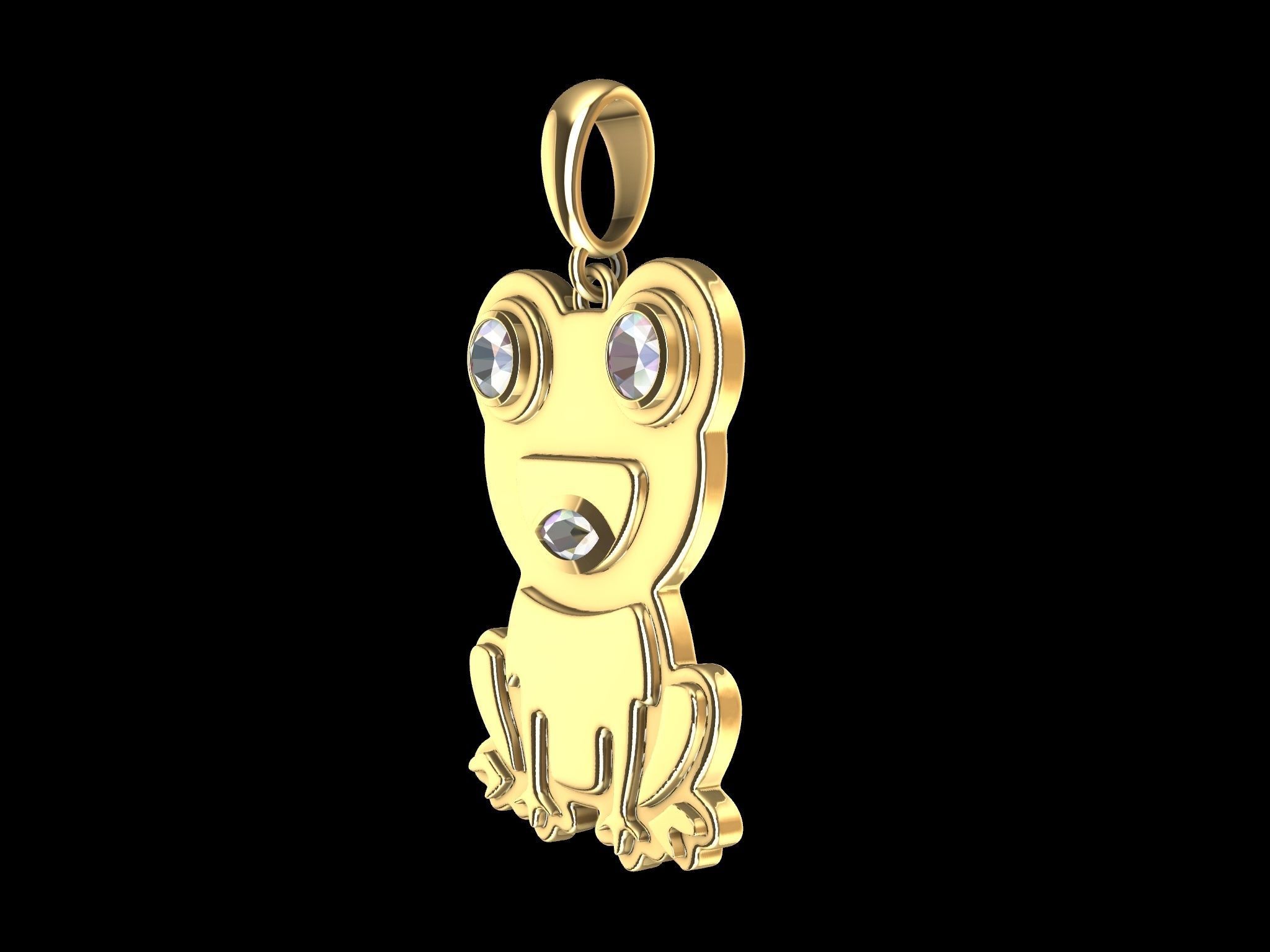 CUTE FROG PENDANT 3D print model_3