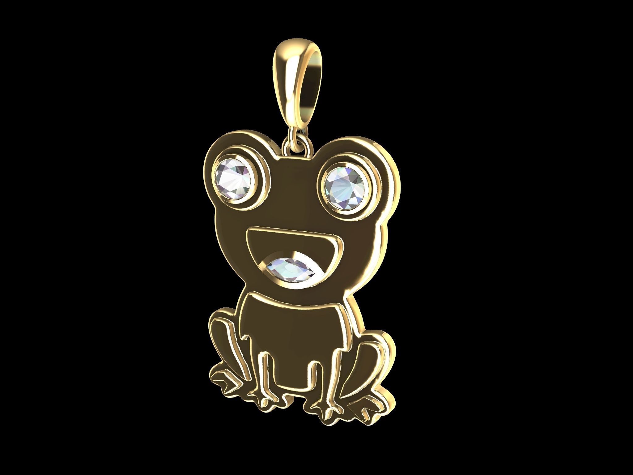 CUTE FROG PENDANT 3D print model_2