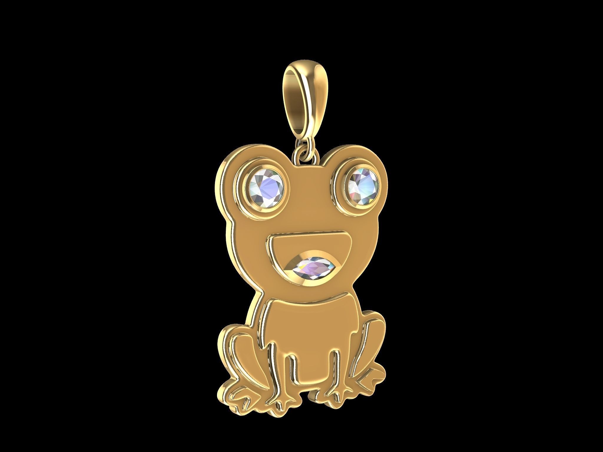 CUTE FROG PENDANT 3D print model_12