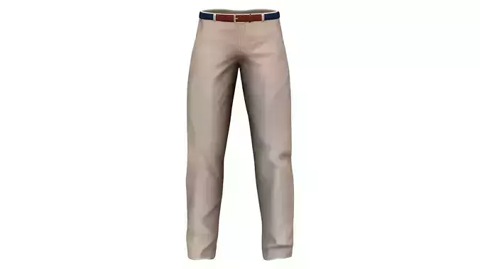 Men Chino Khaki Pants With Belt