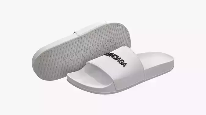 Balenciaga Slide Sandals White