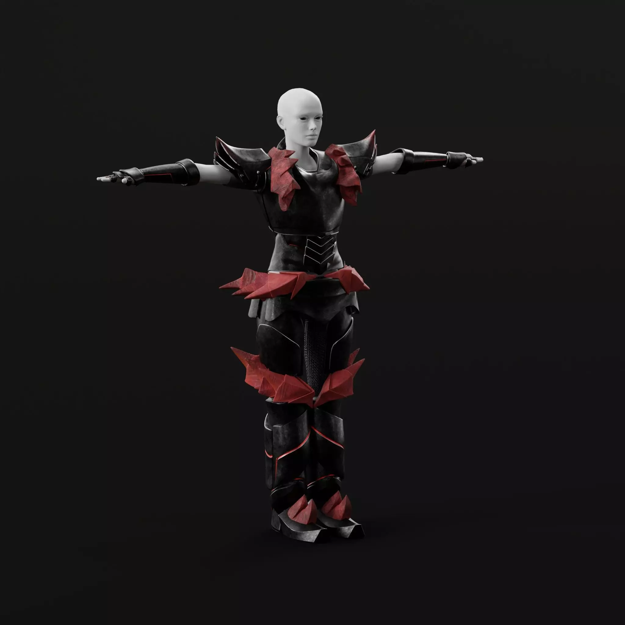 Demon Knight Armor Low-poly 3D model