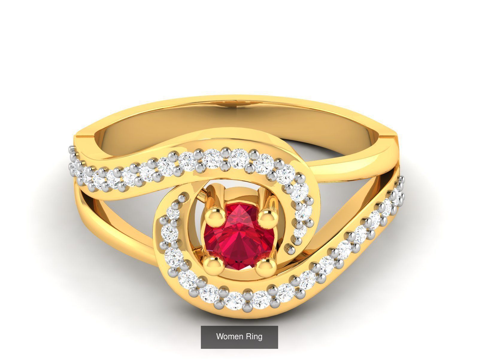 55 Ruby Cocktail Ring  3D Model Collection_57
