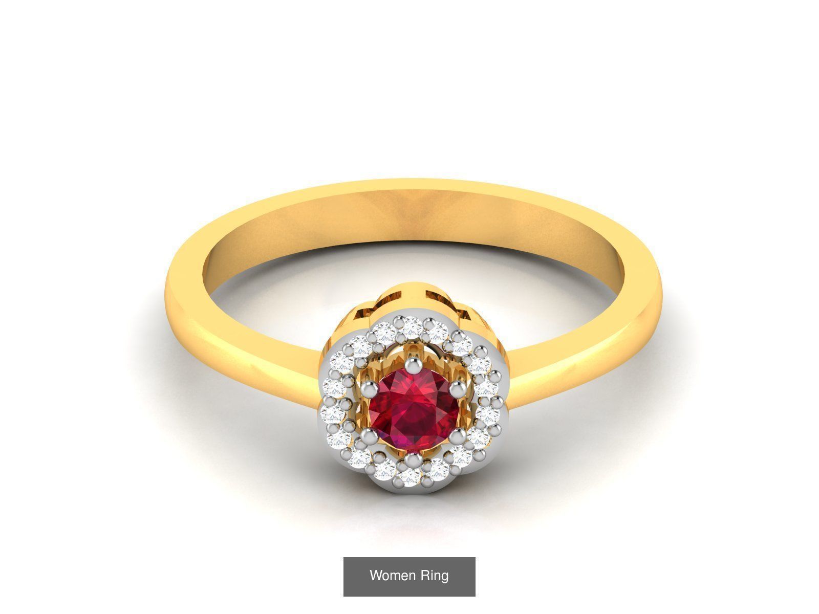55 Ruby Cocktail Ring  3D Model Collection_22