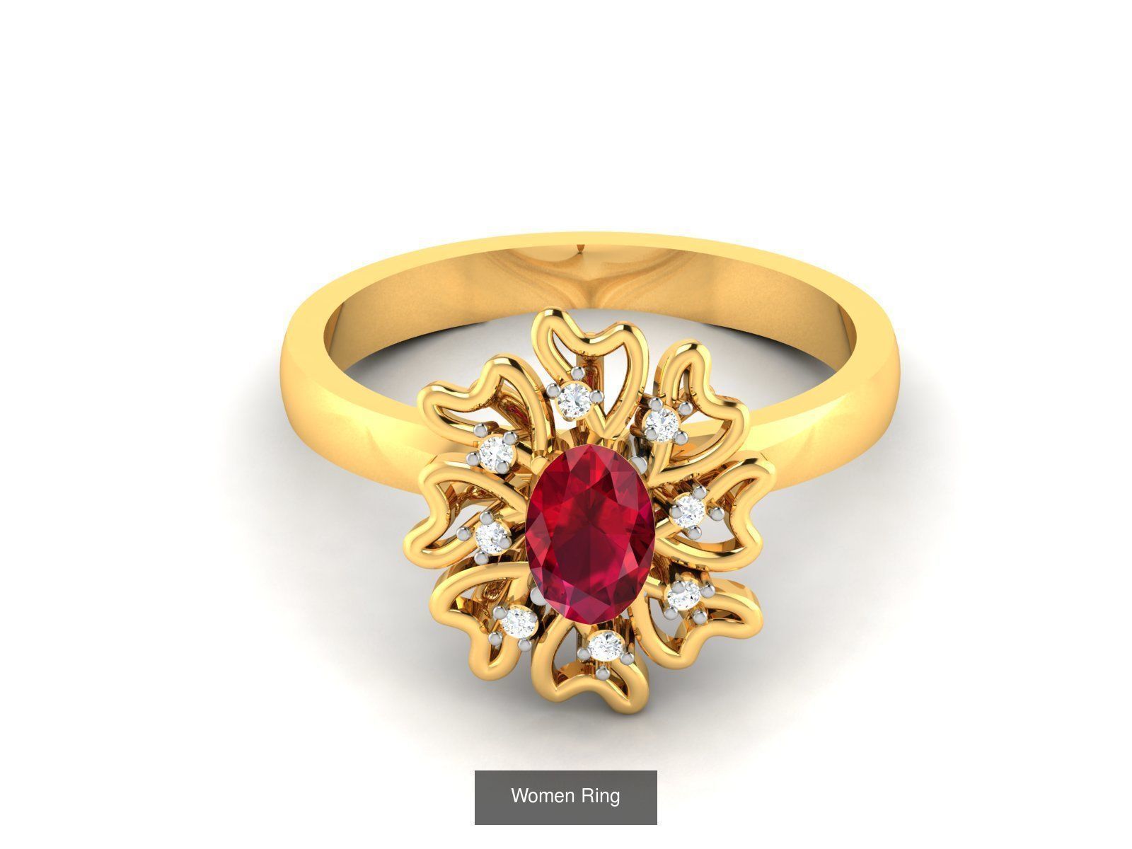 55 Ruby Cocktail Ring  3D Model Collection_36