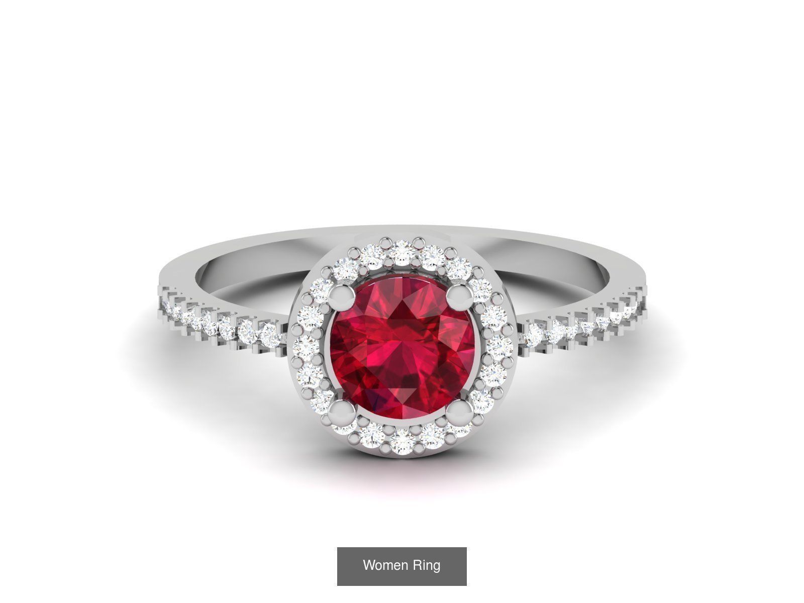 55 Ruby Cocktail Ring  3D Model Collection_28