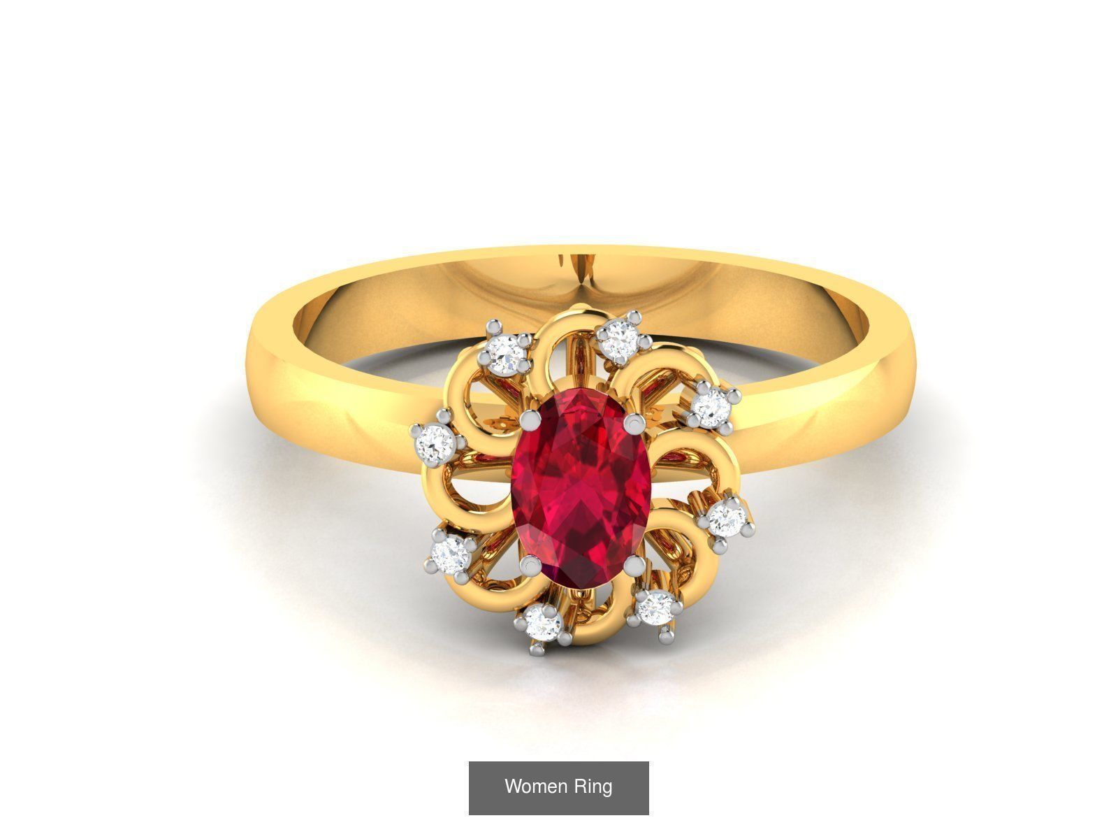 55 Ruby Cocktail Ring  3D Model Collection_32