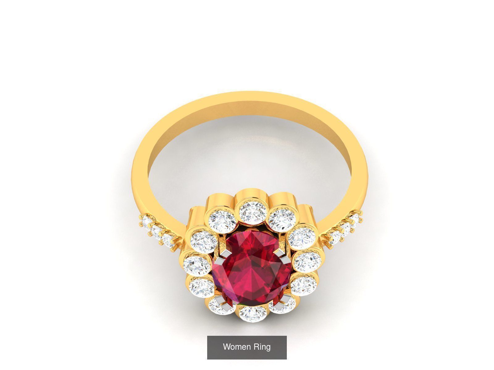 55 Ruby Cocktail Ring  3D Model Collection_10