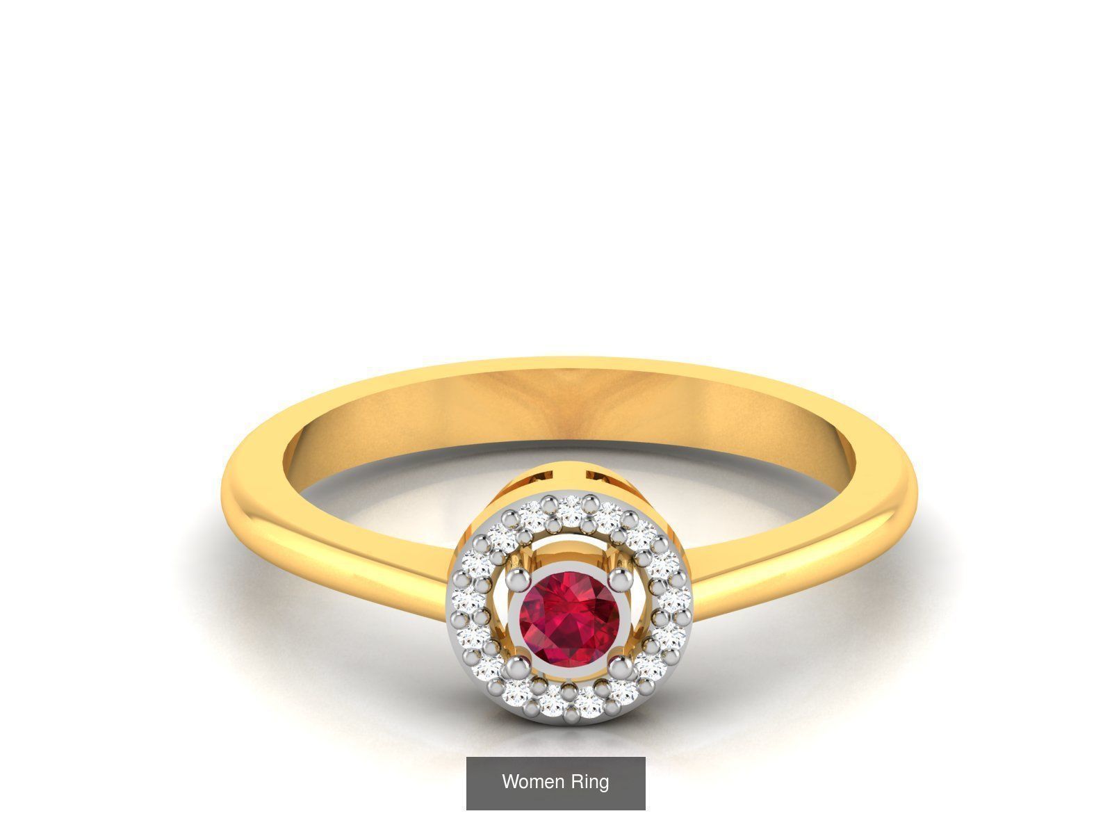 55 Ruby Cocktail Ring  3D Model Collection_20