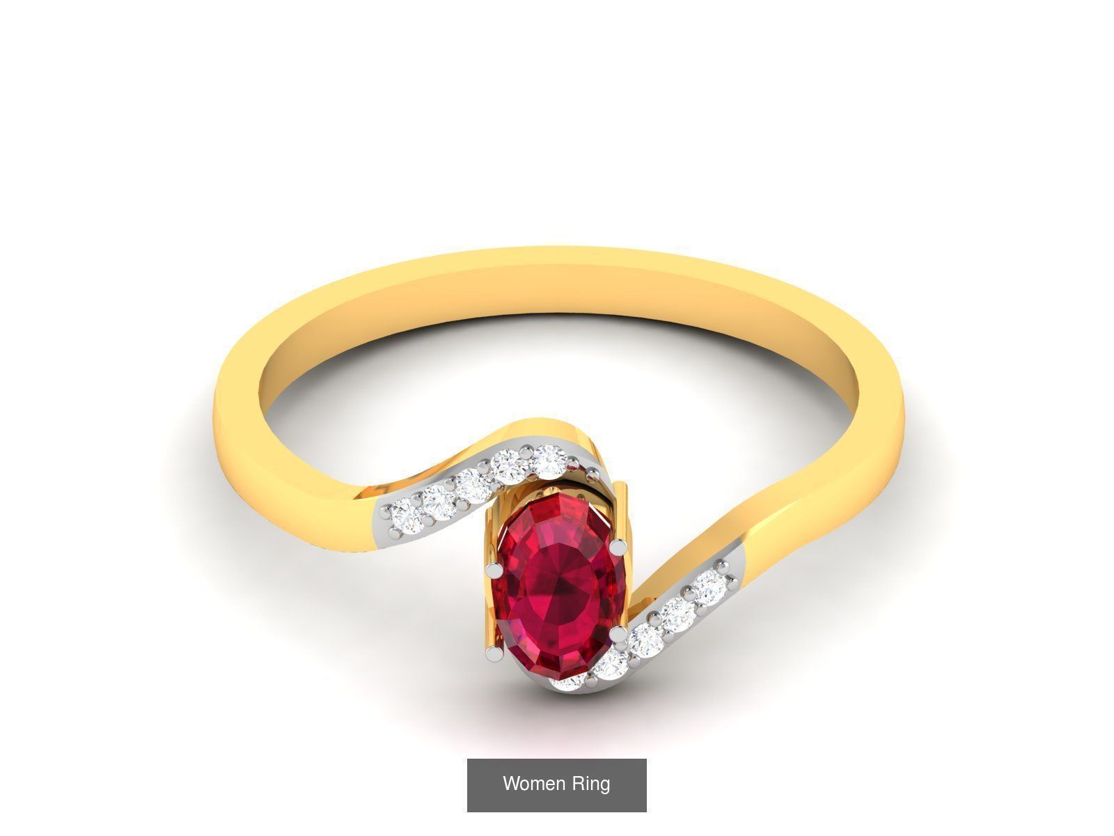 55 Ruby Cocktail Ring  3D Model Collection_8