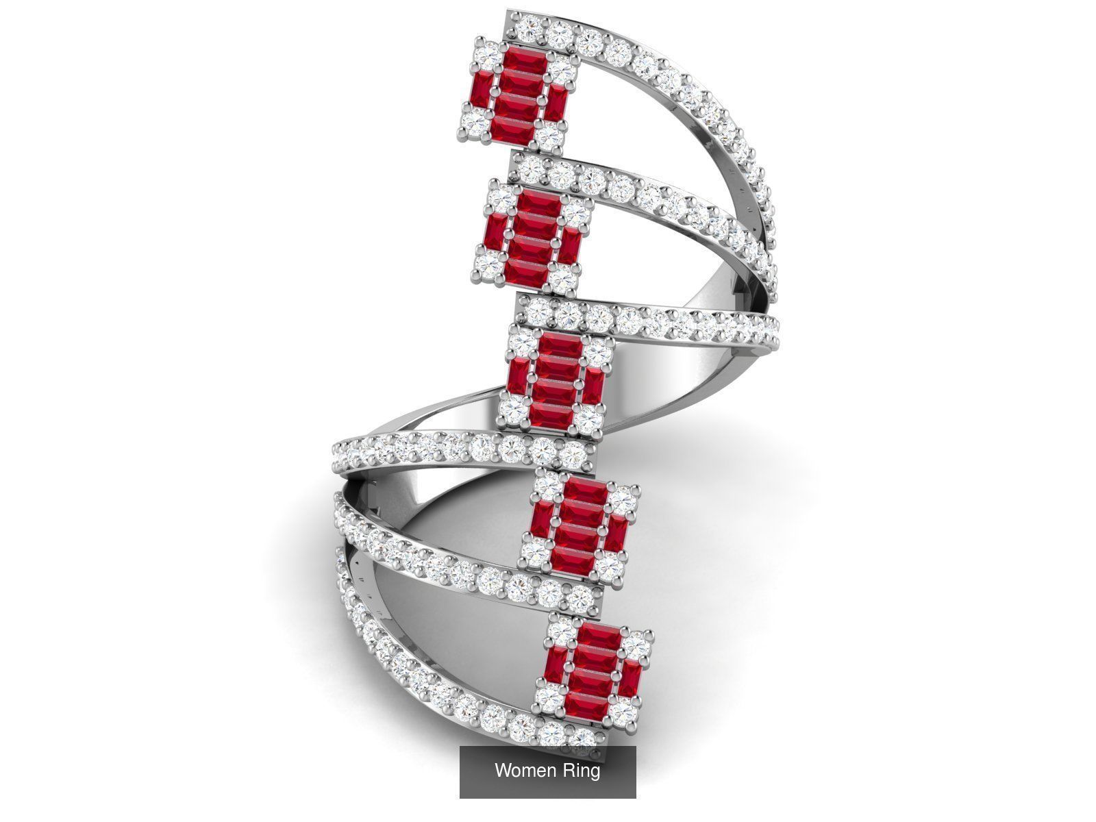 55 Ruby Cocktail Ring  3D Model Collection_47