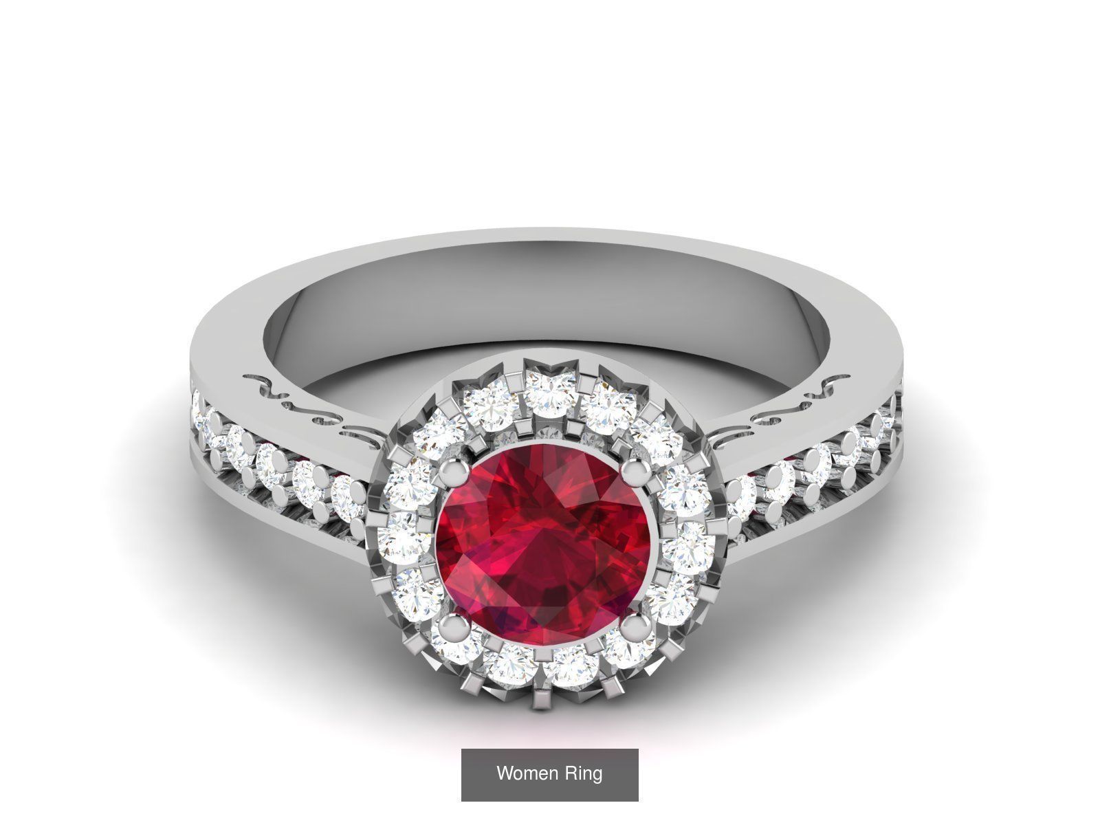 55 Ruby Cocktail Ring  3D Model Collection_27