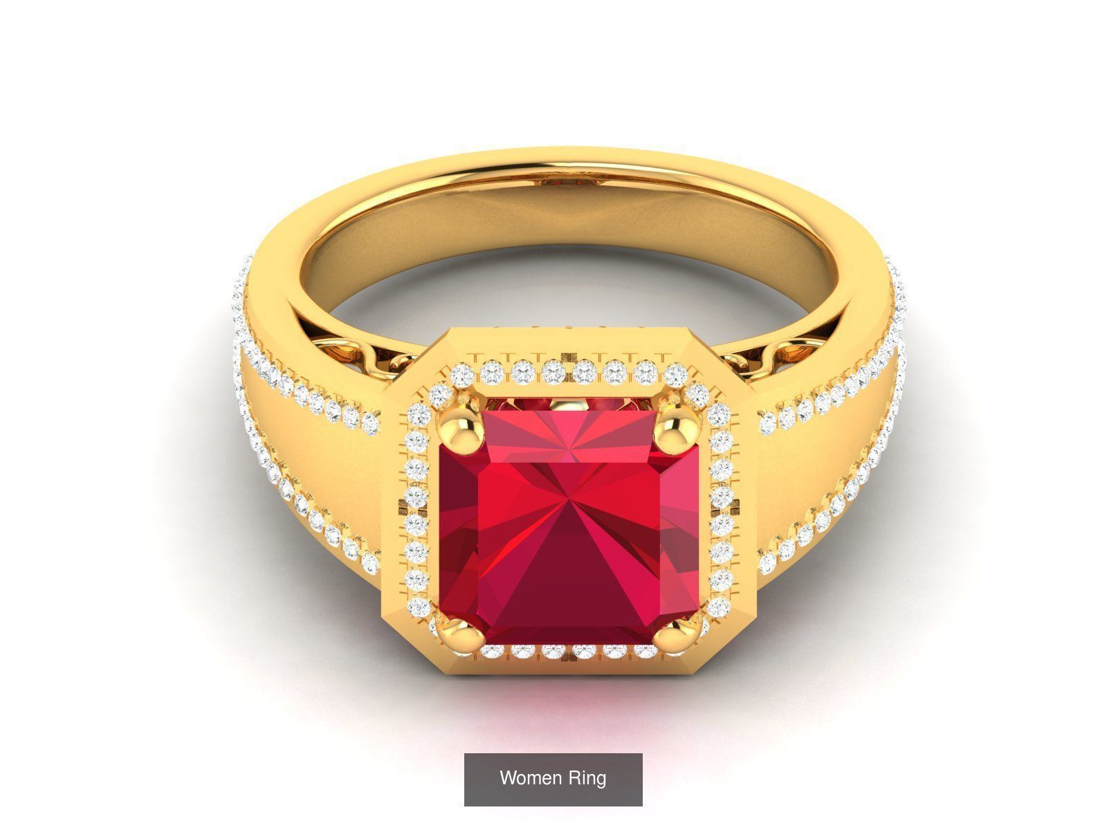 55 Ruby Cocktail Ring  3D Model Collection_50