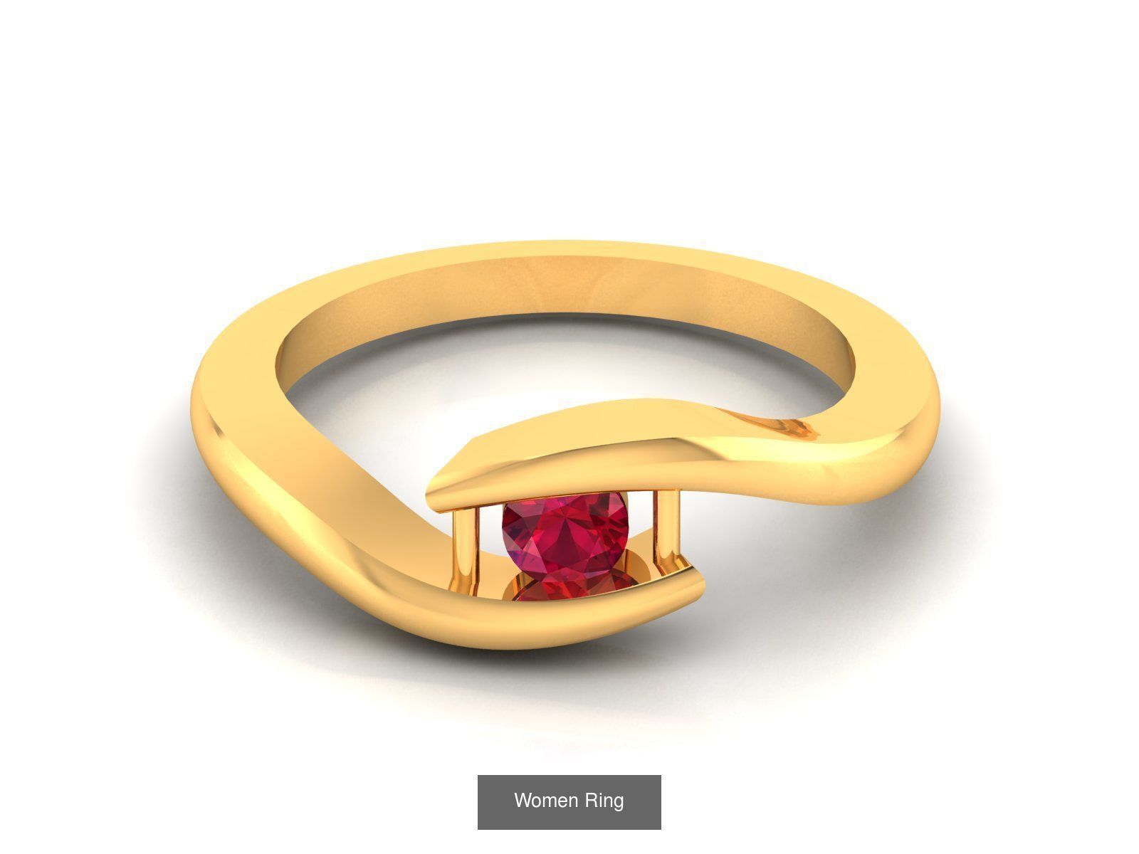 55 Ruby Cocktail Ring  3D Model Collection_15