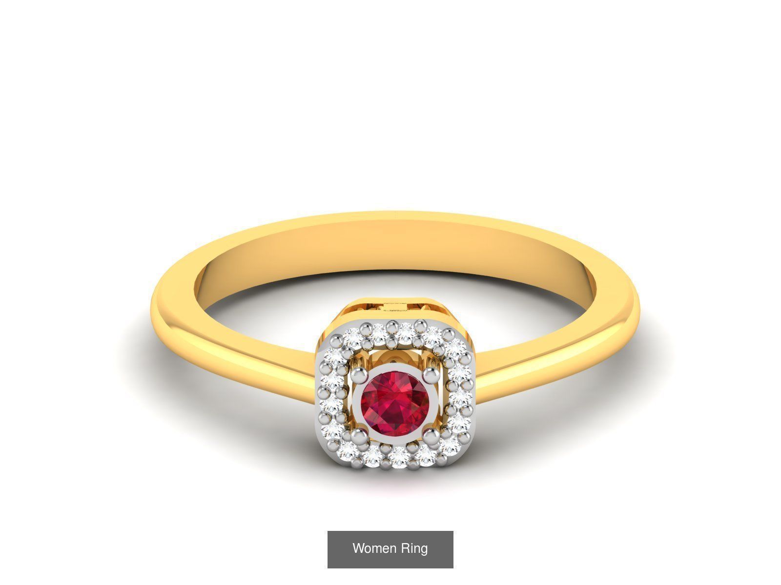 55 Ruby Cocktail Ring  3D Model Collection_19