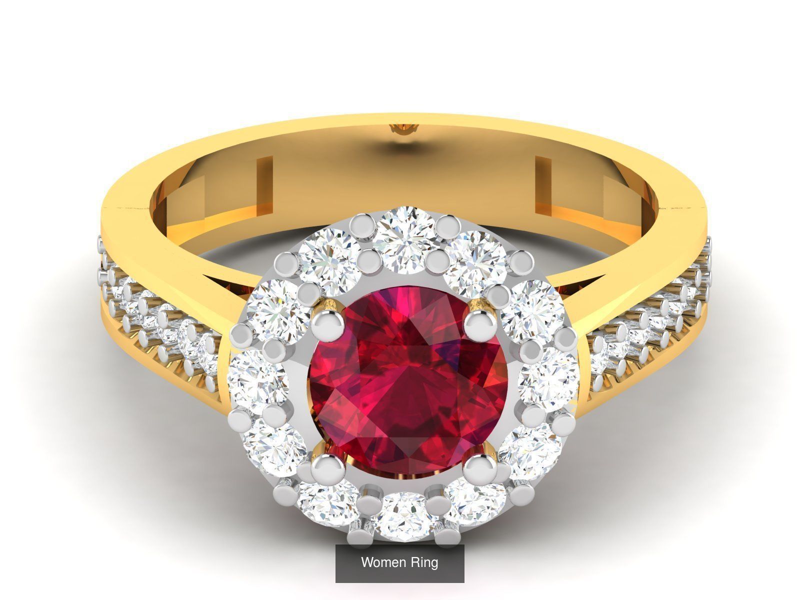 55 Ruby Cocktail Ring  3D Model Collection_29