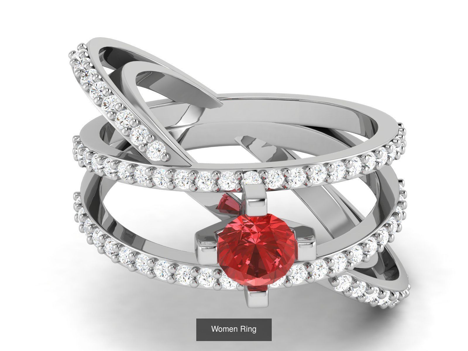 55 Ruby Cocktail Ring  3D Model Collection_55