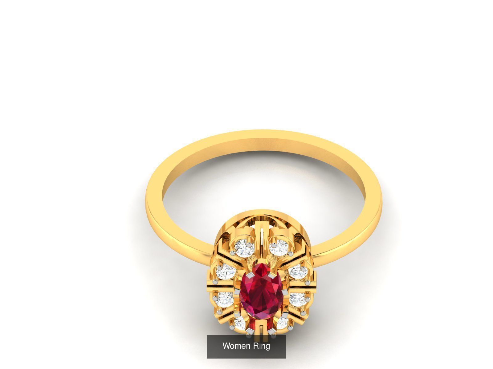 55 Ruby Cocktail Ring  3D Model Collection_11