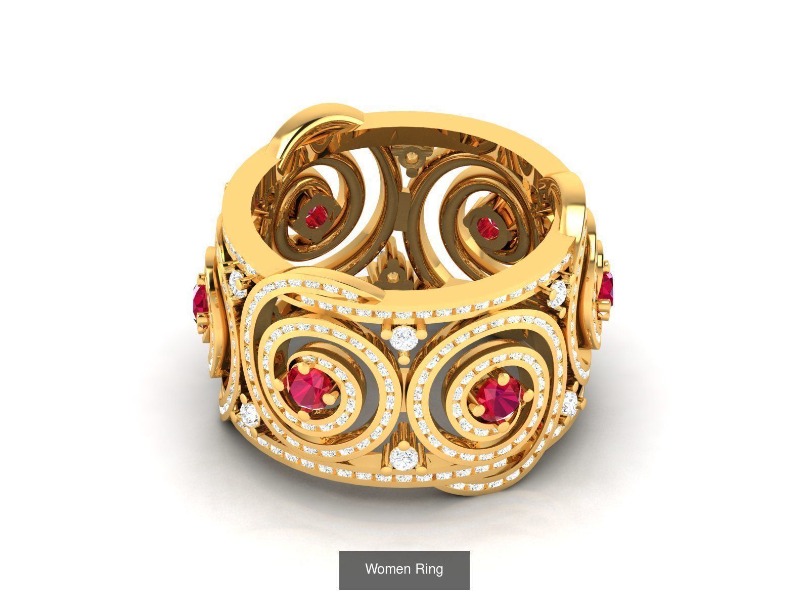 55 Ruby Cocktail Ring  3D Model Collection_52