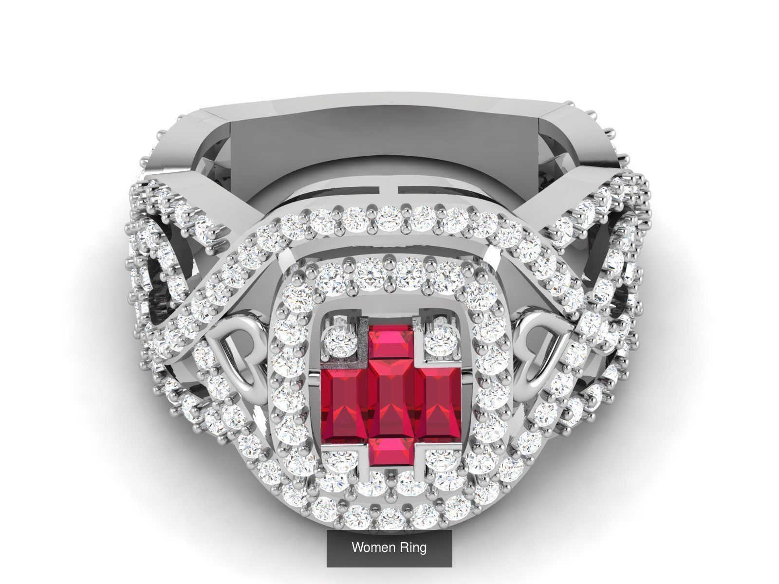55 Ruby Cocktail Ring  3D Model Collection_42